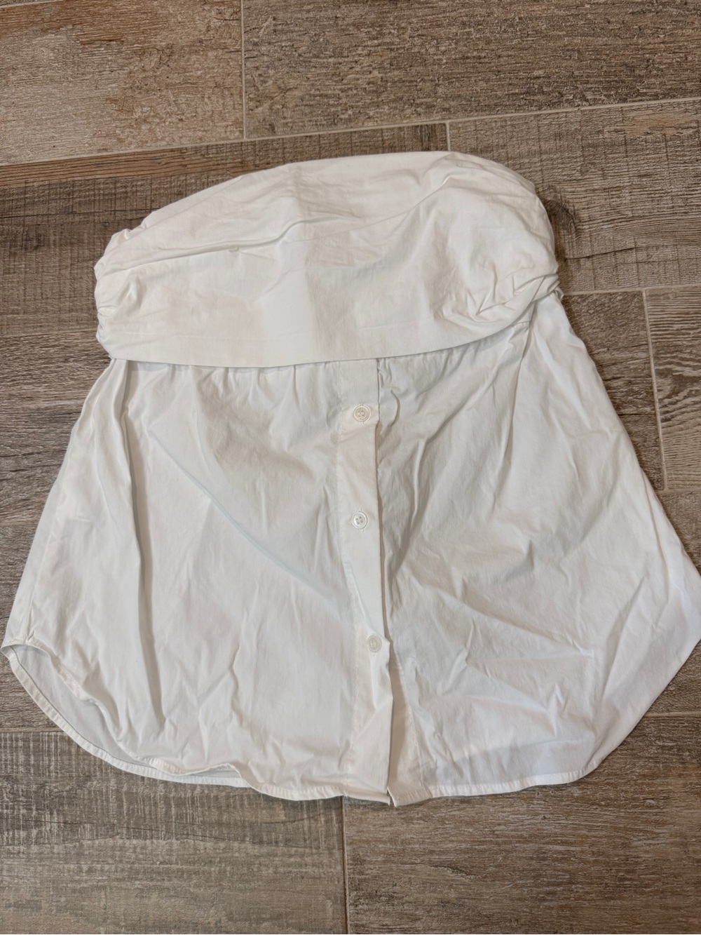 Zara White Strapless Button-down Modern Top